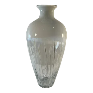 Art Glass White Clear Vase