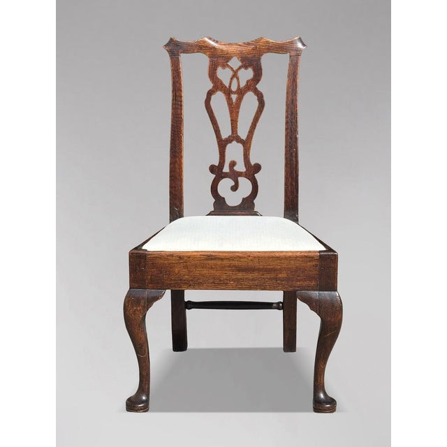 Antique George III Chippendale Side Chairs in Oak, 1780, Set of 2 For Sale - Image 3 of 10