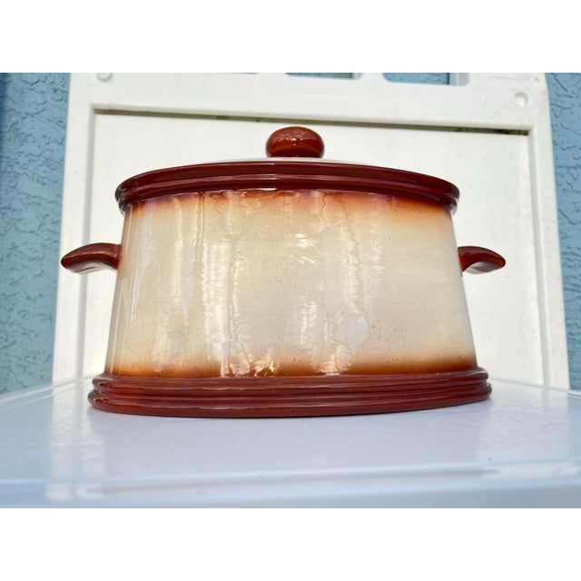 1980s Vintage Ceramic Tureen or Jar With Winter Scene by Hersey For Sale - Image 5 of 7