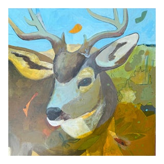 “Buck Beauty” a Deer Painting by LWren Walraven For Sale