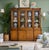 1970s Monumental Style Burl Wood Fsux Bamboo China Library Cabinet or Hutch Bookshelf For Sale - Image 5 of 6