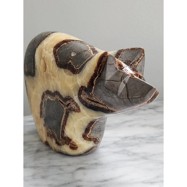 Mid-Century Modern Vintage Onyx Bear Paperweight or Bookend For Sale - Image 3 of 12