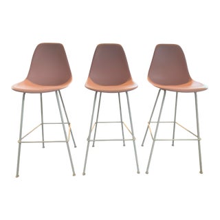 Pink Herman Miller Eames Barstools - Set of 3 For Sale