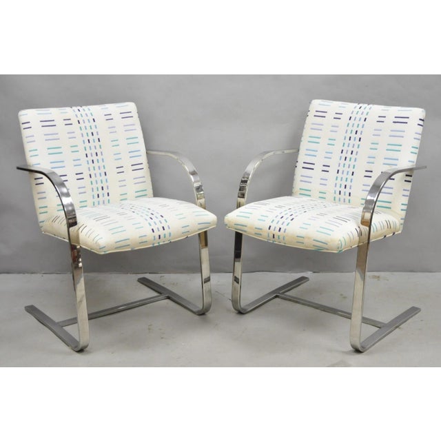 Vintage Mid Century Modern Brno Style Chrome Cantilever Arm Chairs after Milo Baughman - a Pair For Sale - Image 15 of 15