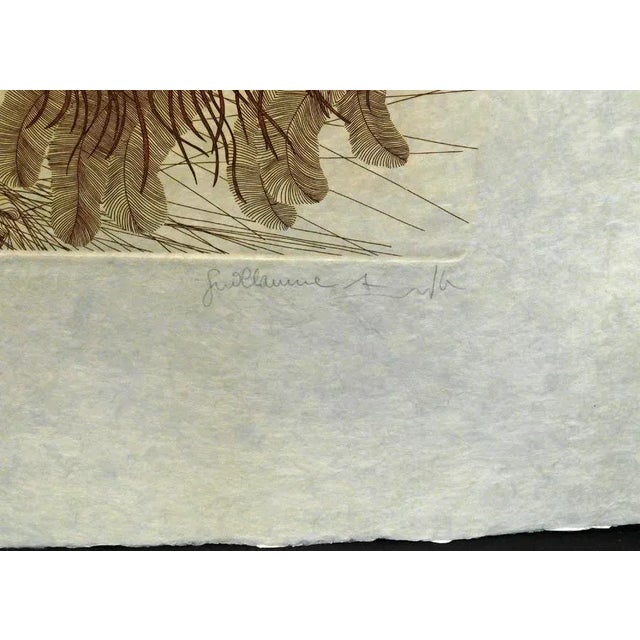 Guillaume Azoulay "Danse Du Bison"Japon Paper Original Signed Etching For Sale - Image 4 of 6