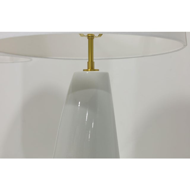 Visual Comfort Visual Comfort Contour Artic White Ceramic Table Lamps - a Pair For Sale - Image 4 of 6