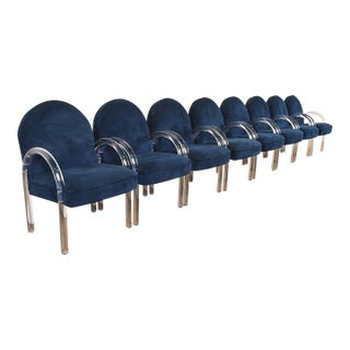 Leon Rosen for Pace Collection Modern Art Deco Lucite Waterfall Armchairs, Set of Eight For Sale