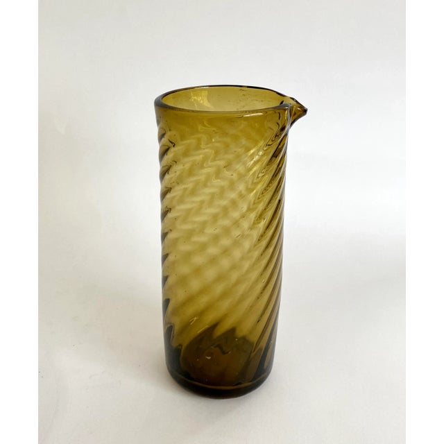 Glass Mid-Century Mexican Artisan Handblown Glass Pitcher For Sale - Image 7 of 7