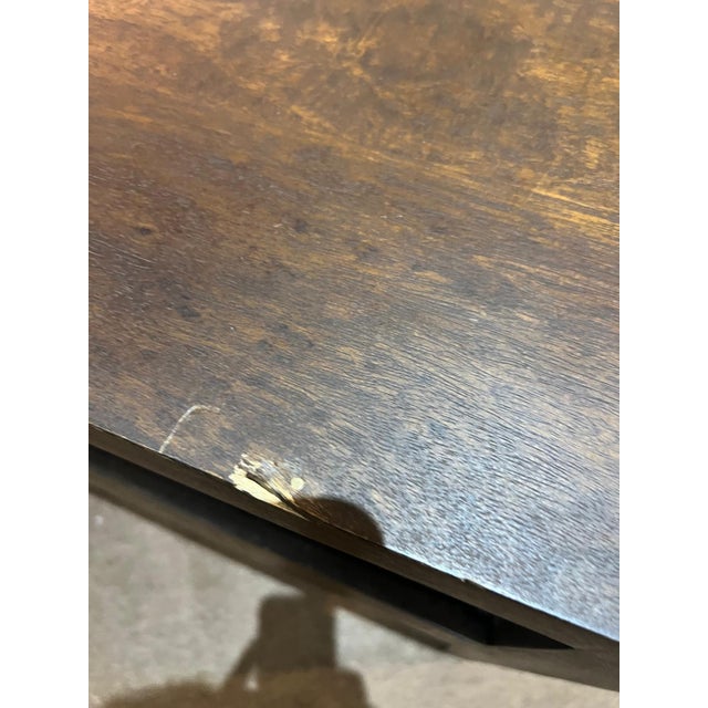 2020s Vintage Geometric Inlay Wood Side Table With Drawer For Sale - Image 5 of 7