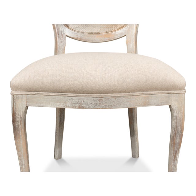 Louis XV Cane Back Dining Chairs in Gray Oak, Sets of 2 For Sale In Raleigh - Image 6 of 11