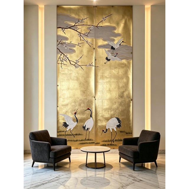 If you love the look of De Gournay wallpaper but not the price, this is for you. Hand‑Painted Gold Leaf Chinoiserie Mural...