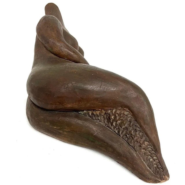 Ceramic Mid 20th Century Modern Abstract Reclining Female Nude Sculpture For Sale - Image 7 of 9