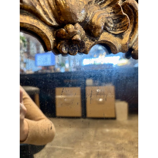 Antique Large Gilt Wood Mirror, Italy For Sale - Image 9 of 12
