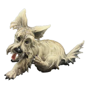 1990s Capodimonte Visconti Mollica Glossy Porcelain Schnauzer/Scottish Terrier Dog