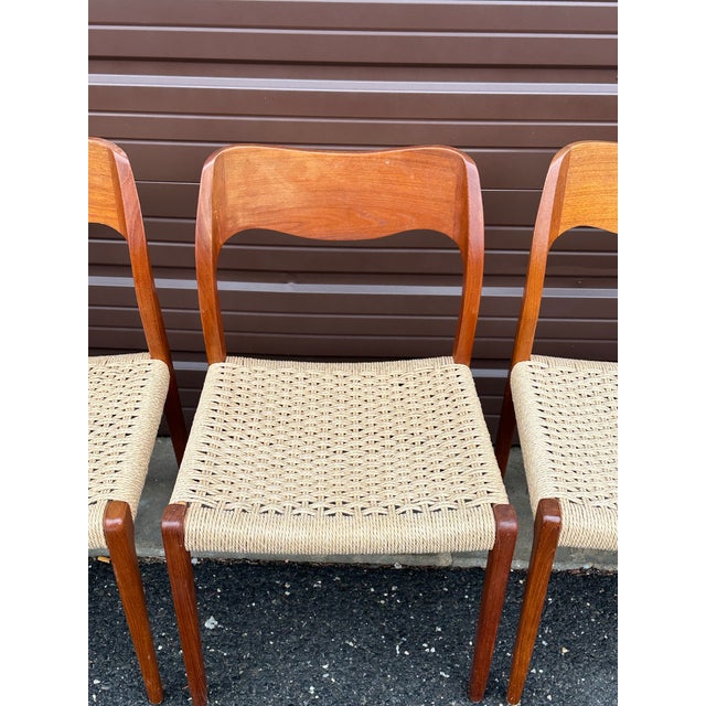 Brown Niels Otto Møller Teak Model 71 Dining Chairs for j.l. Møller, 1960s- Set of Four For Sale - Image 8 of 12