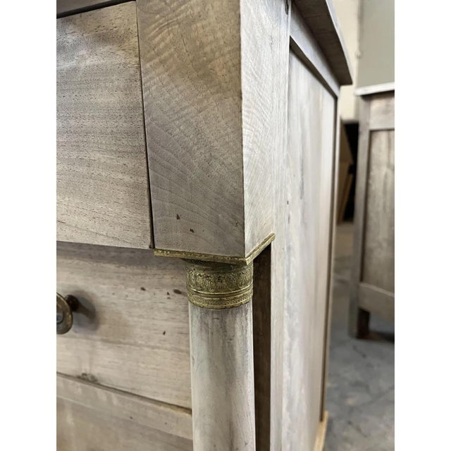 Early 19th Century 19th Century Italian Empire Chest of Drawers in Bleached Walnut For Sale - Image 5 of 12