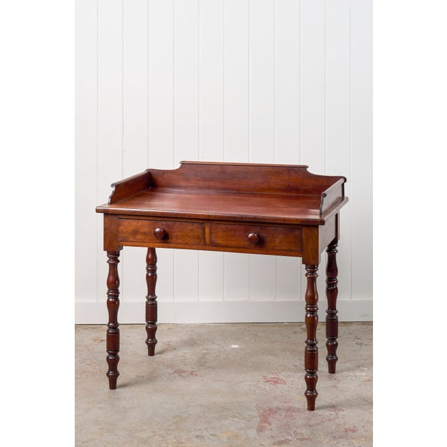 19th Century 2-Drawer Mahogany Desk/Wash Stand For Sale - Image 4 of 15