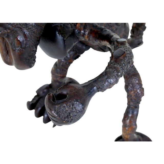 1920s 20th-Century Carved Mango Wood Novelty Dinner Gong For Sale - Image 5 of 12