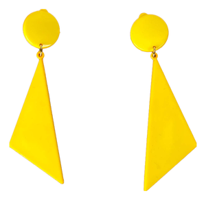 Postmodern Yellow Ear Clips, 1980s, Set of 2