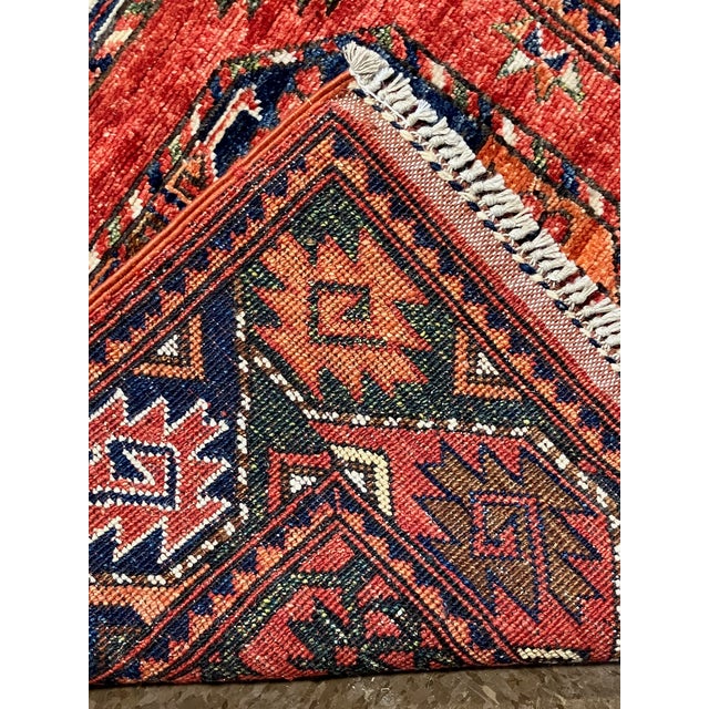 Mid 20th Century Vintage Afghan Tribal Hand-Knotted Runner 2'8" X 9'7" For Sale - Image 5 of 6