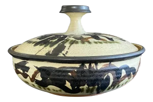 Mid-Century Stoneware Robert Sperry Covered Bowl Casserole Signed and Dated 1961
