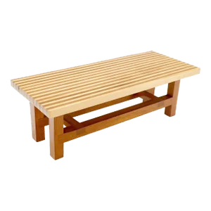 Custom Heavy Mid Century Modern Striped Butcher Block Style Coffee Table Bench