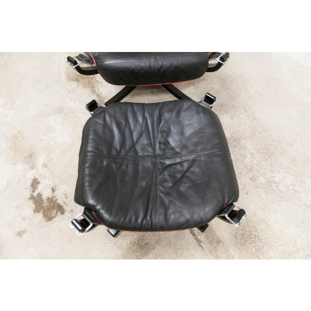 Set of Vintage Lounge Chair and Ottoman by Sigurd Ressell for Poltrona Frau, Italy, 1980s For Sale - Image 3 of 18