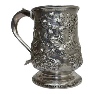 Rare 18th Century Georgian Sterling Silver Tankard, Newcastle Dated 1774 by Silversmith John Langlands For Sale