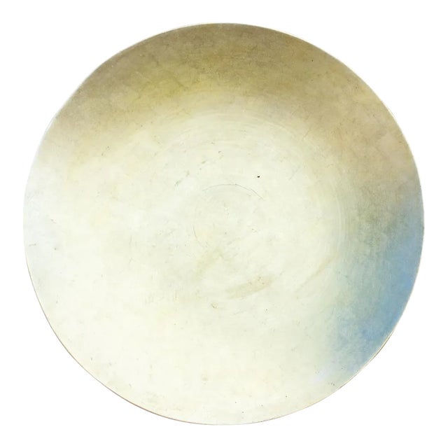 Large Vintage Asian Silver Leaf Bowl For Sale