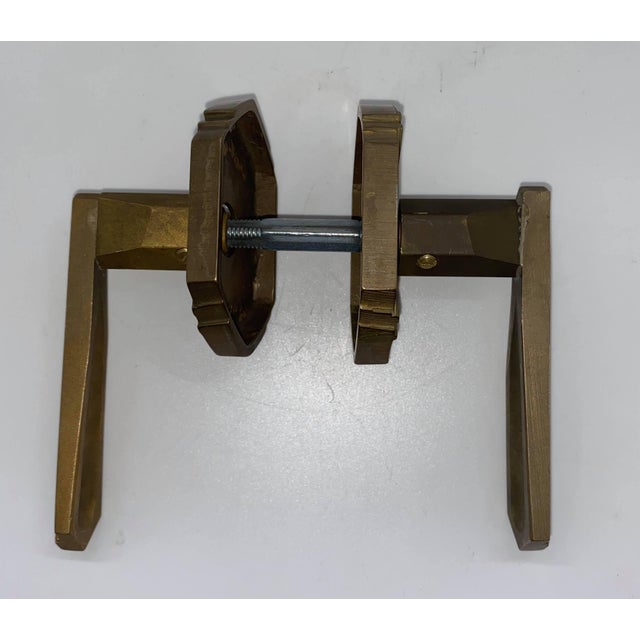 Art Deco Style Reproduction Door Handles & Rosettes - a Pair For Sale - Image 4 of 9