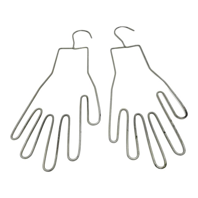 Vintage Wire Glove Form Topiary Plant Garden Display Hangers - a Pair For Sale