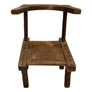 Antique African Wooden Chair or Side Table For Sale