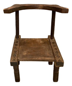 Antique African Wooden Chair or Side Table