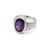 Contemporary Amethyst Unisex Signet Ring, Chunky Gemstone Ring Us 7 For Sale - Image 3 of 4