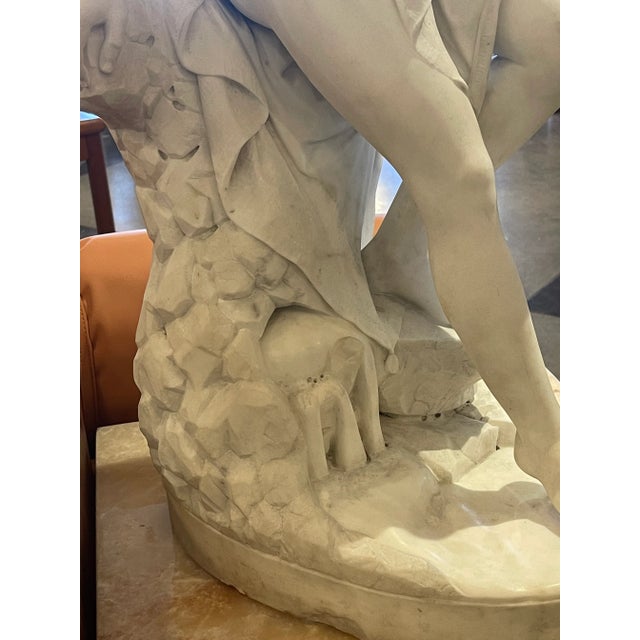 Italian Carrara Marble Nude Bathing Woman Signed Pietro Bazzanti and Son For Sale - Image 12 of 12