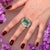 Natural Emerald Tsavorite Diamond Ring 6.75 14k White Gold 9.22 TCW Certified For Sale - Image 10 of 17