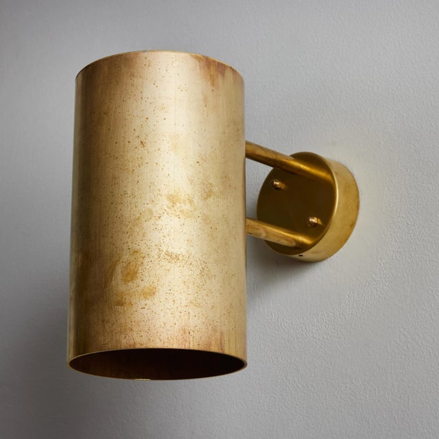 Örsjö Large Hans-Agne Jakobsson C 627 'Rulle' Raw Brass Outdoor Sconce For Sale - Image 4 of 12
