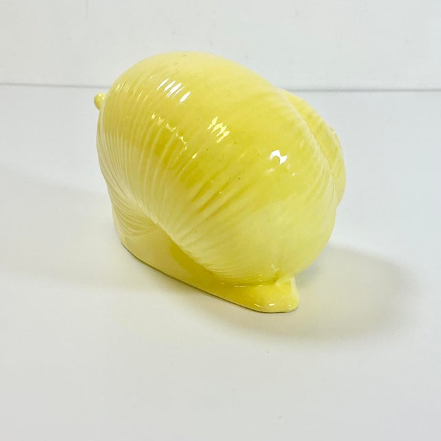 Ceramic 1970s Vintage Folk Art Boho Chic Hollywood Regency Large Snail Figurine For Sale - Image 7 of 13