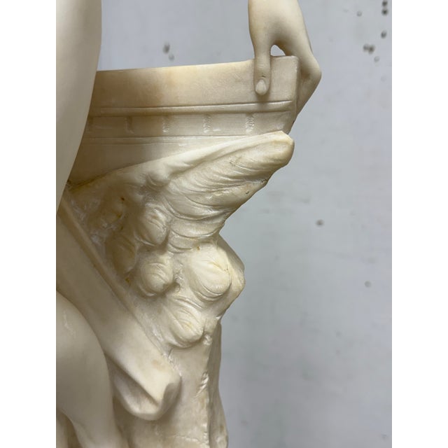 Off-white 19th Century Emilio Fiaschi Alabaster Nude Female Sculpture For Sale - Image 8 of 12