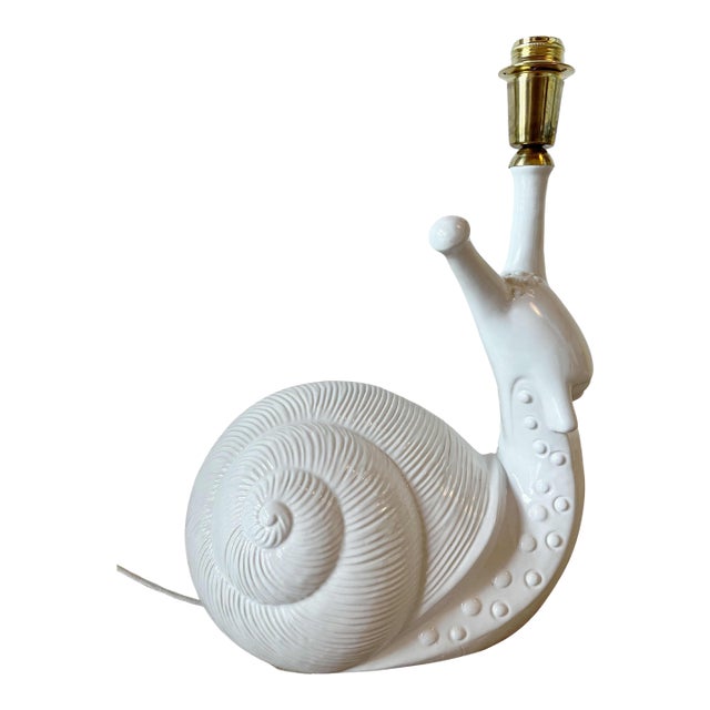 Fornasetti Rare Ceramic Snail Table Lamp For Sale