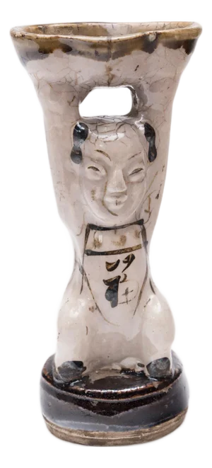 Chinese Ho Ho Boy Oil Lamp, C. 1850