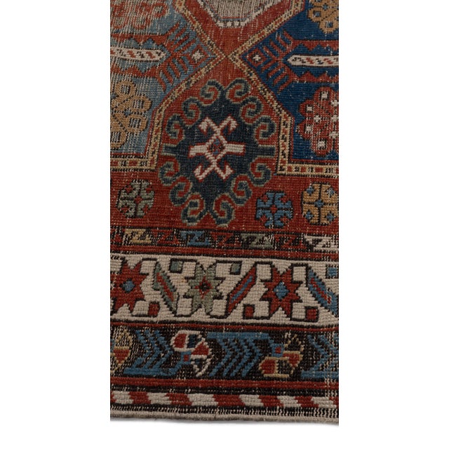 Antique Circa 1890 Red Lightly Distressed Caucasian Shirvan Hand Woven Rug 5'3 X 10' For Sale - Image 11 of 12