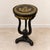 French Black French Louis XVI-Style Pedestal Table – Floral Inlay With Gilded Gold Leaf Accents For Sale - Image 3 of 3