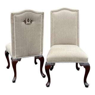 Maitland Smith Upholstered Georgian Style Chairs - a Pair For Sale