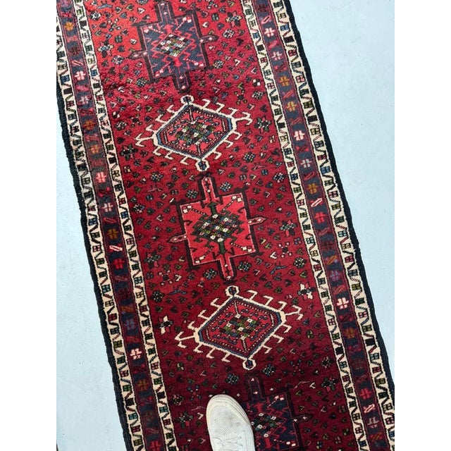 Vintage Karaja with Variations of Red Rug 2.6 x 9.3 For Sale In Milwaukee - Image 6 of 6