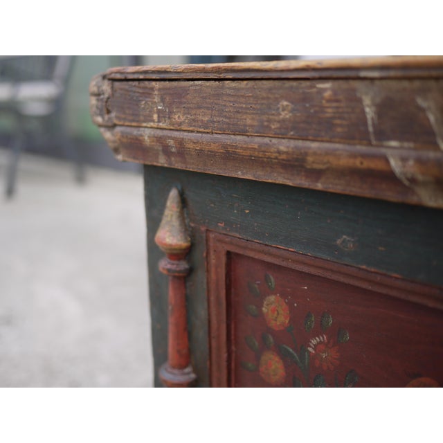 Alpine Painted Chest with Birds and Flower Vases For Sale - Image 14 of 15