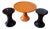 Tam Tam Table and Stool Set by Henry Massonnet for Stamp Nurieux, 1950s, Set of 3 For Sale
