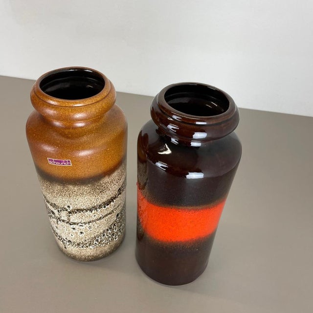 Fat Lava Pottery Vases from Scheurich, Germany, 1970s, Set of 2 For Sale - Image 12 of 18