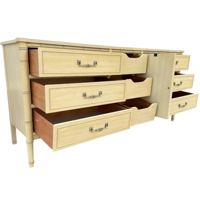 Vintage Henry Link Style 9-Drawer Dresser Console For Sale In New York - Image 6 of 9