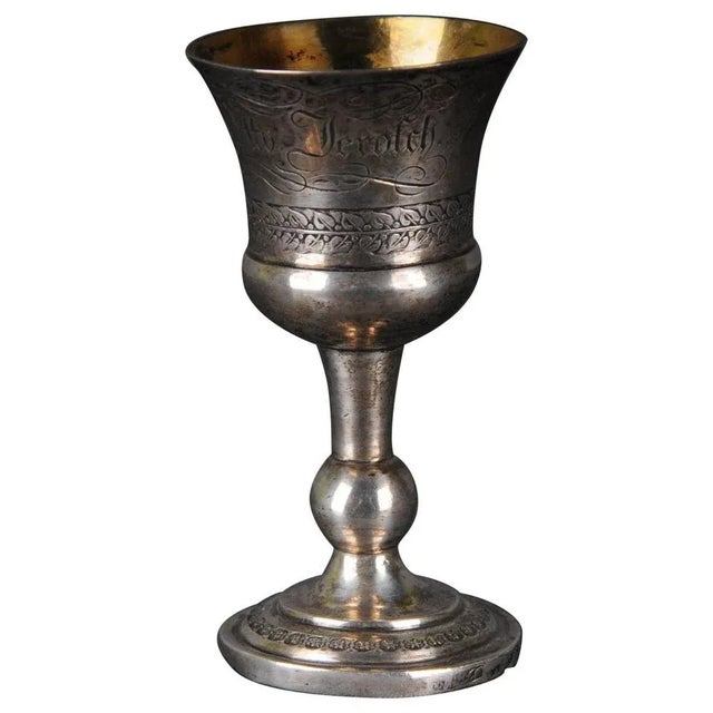 Antique German Silver Chalice Cup, 1838 For Sale - Image 9 of 9